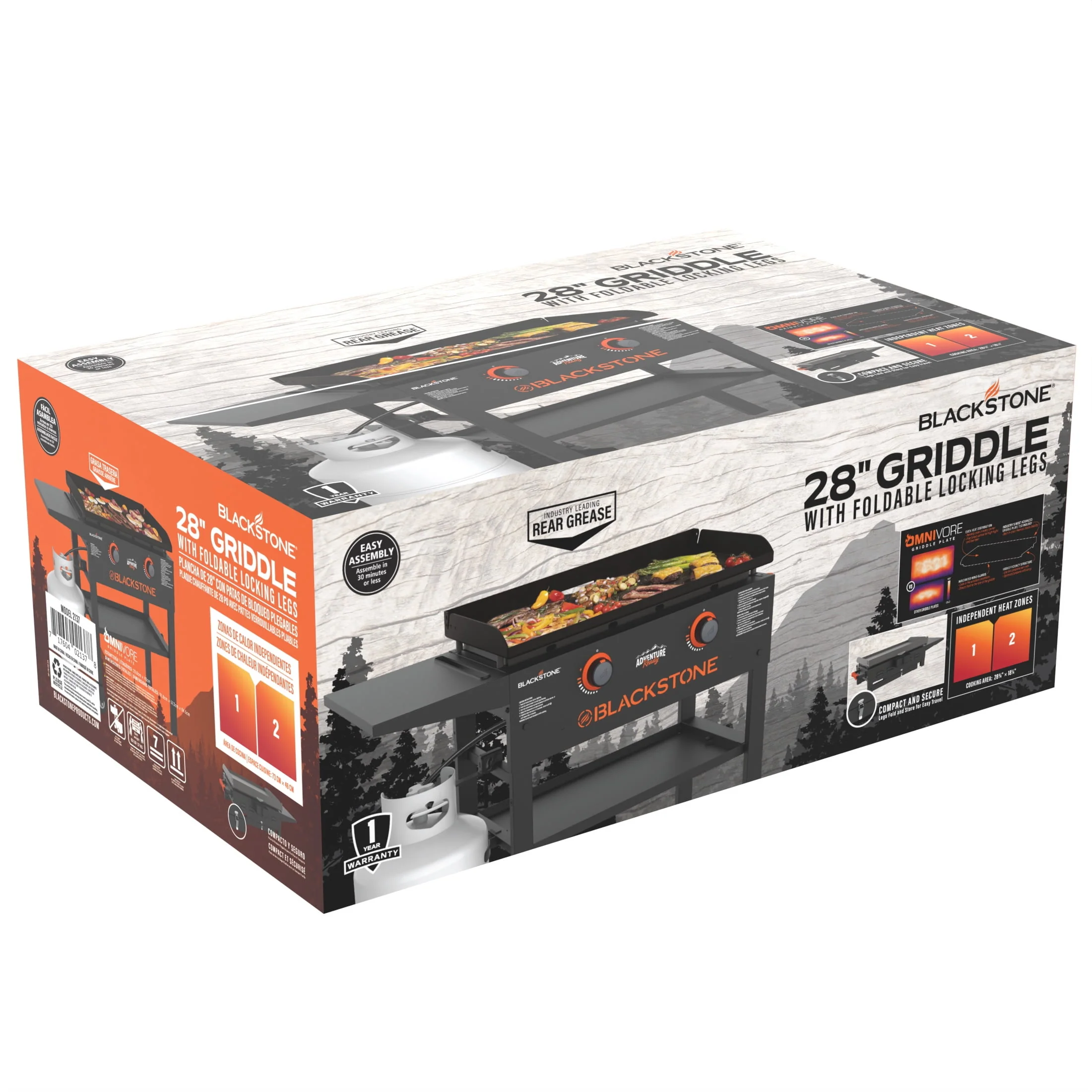 Blackstone Adventure Ready 2-Burner 28” Propane Griddle with Omnivore Griddle Plate