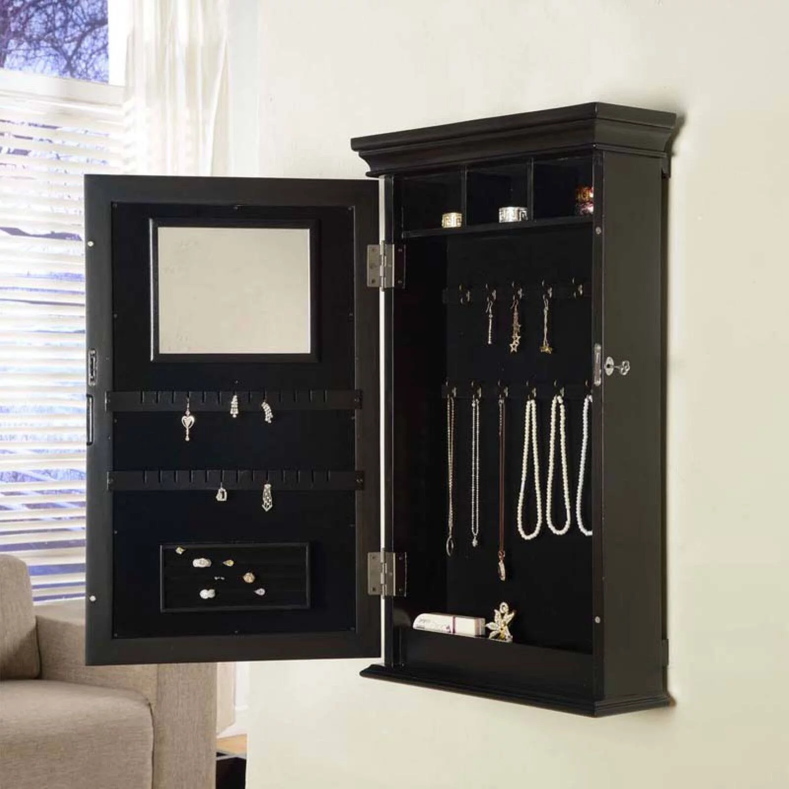 Wildon Home Morris Wall Mounted Jewelry Armoire