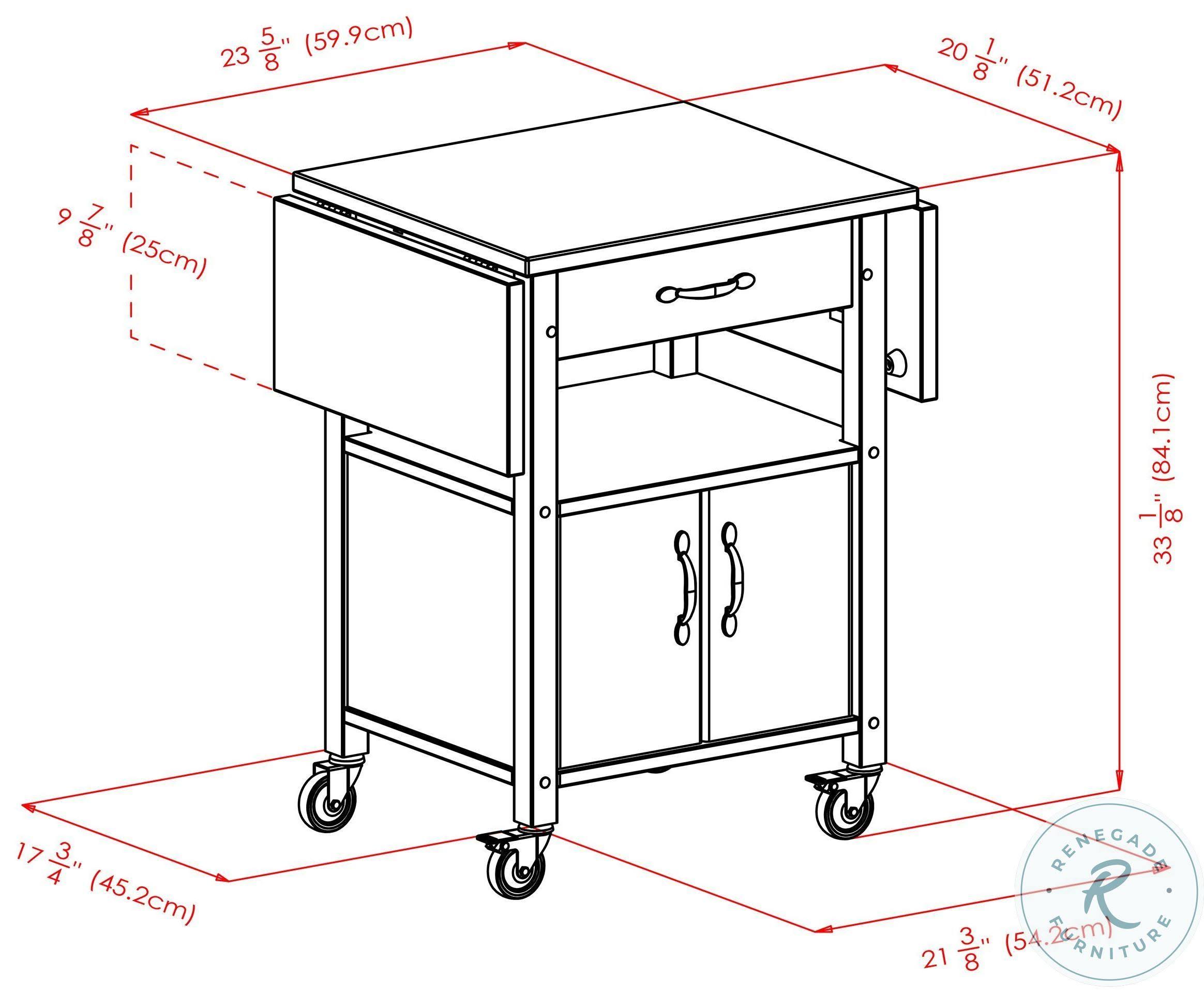 Winsome Drop-Leaf Kitchen Cart