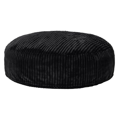 Hobestluk 5ft Bean Bag Chairs for Adults Large Beanbag Chair with Stripe Plush Cover Big Bean Bag Chair for Living Room Bedroom Dorm Office -Black