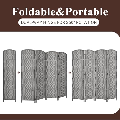 Room Divider, Room Dividers and Folding Privacy Screens, 16in Privacy Screen, 6 Panel Temporary Wall Partitions, 6ft Space Separation Panel Screen