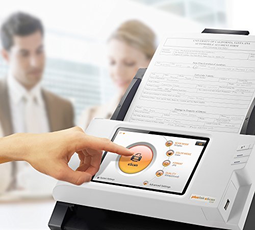 Plustek eScan A350 Wireless Network Document Scanner -25 ppm + Stand Alone 7" Touchscreen - 50 Sheet auto Document Feeder (ADF)