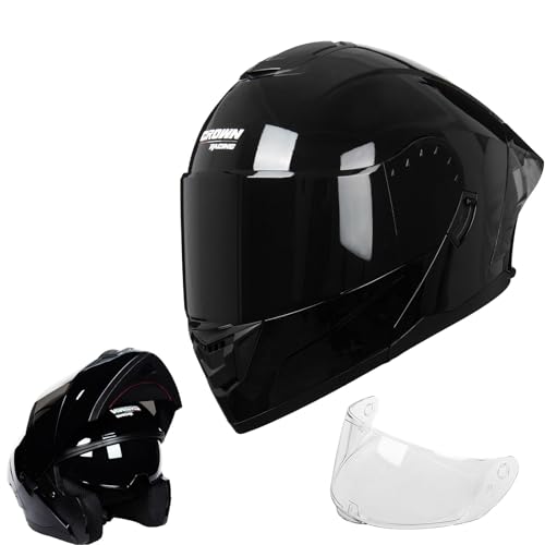 Modular Motorcycle Helmet with Flip-Up Design, DOT Approve with Extra Clear Visor, Full Face Motorcycle Helmets
