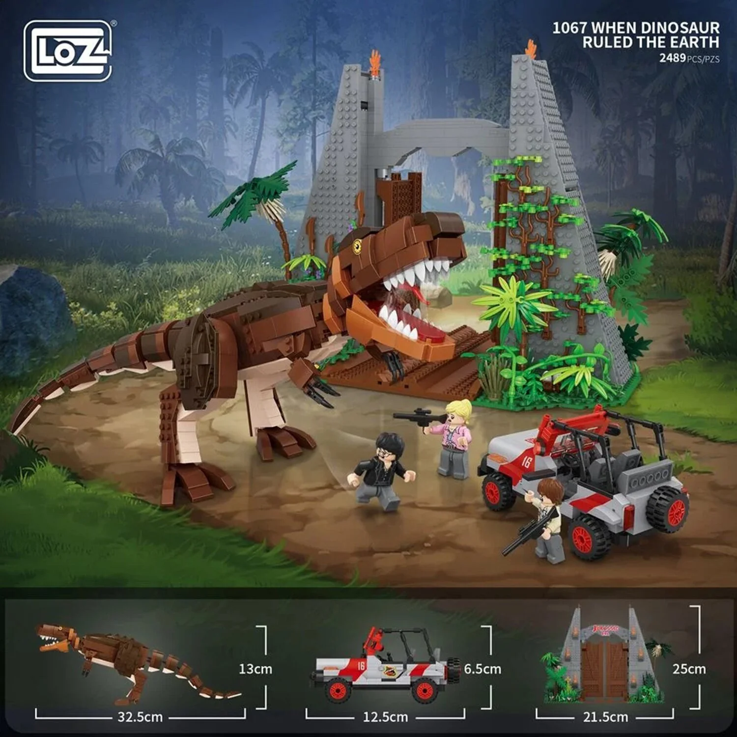 Loz LOZ Mini Blocks - When Dinosaurs Ruled The Earth Building Bricks Set  40 x 28 x 9.5cm