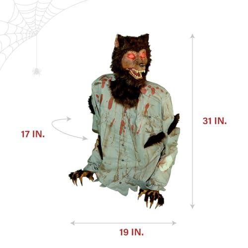 Haunted Hill Farm 5.9 ft. Animatronic Lurching Woman by Tekky, Halloween Animatronic, Scary Indoor House Prop & Decoration