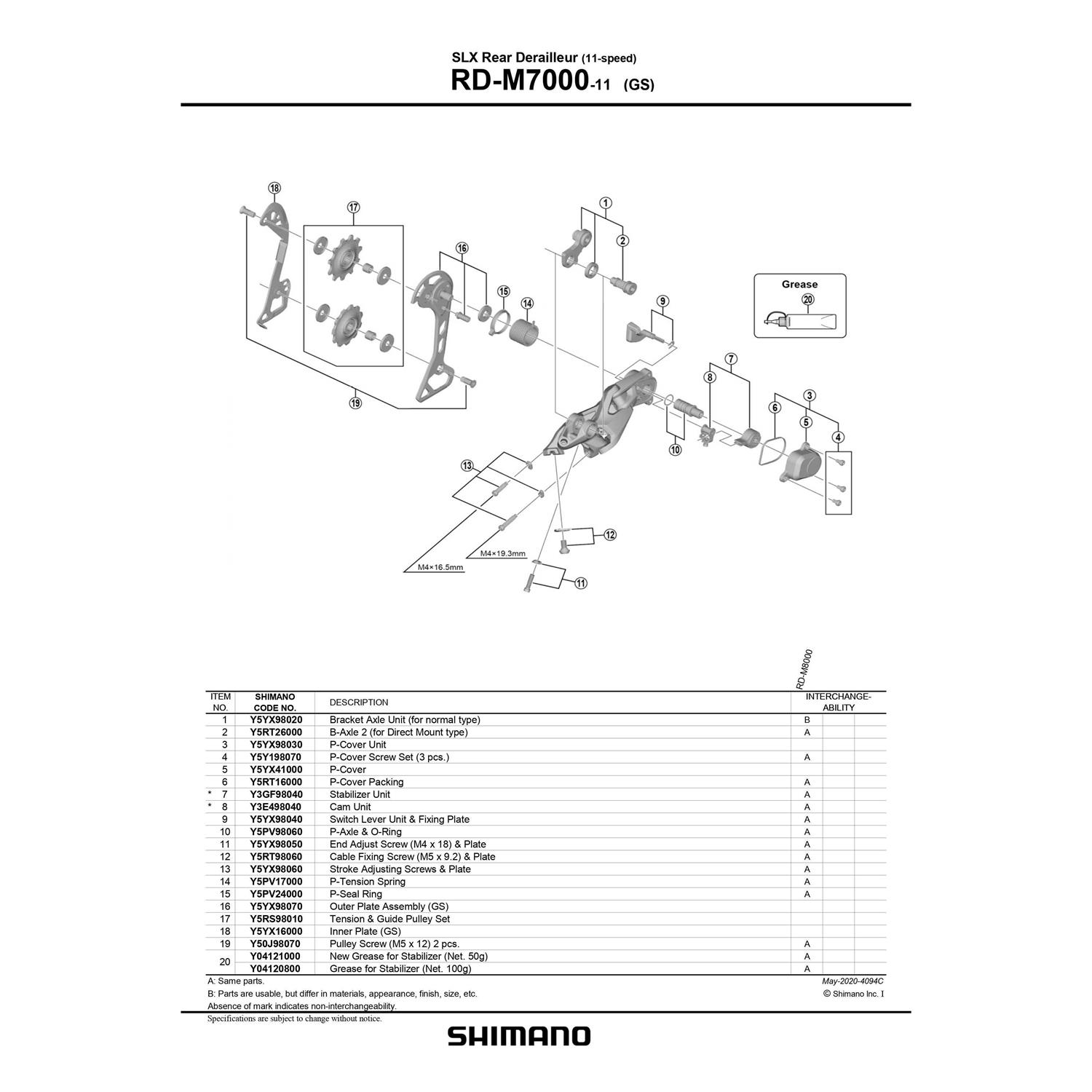 Shimano RD-M7000 SLX Rear Derailleur - Sports Supplies Online Store