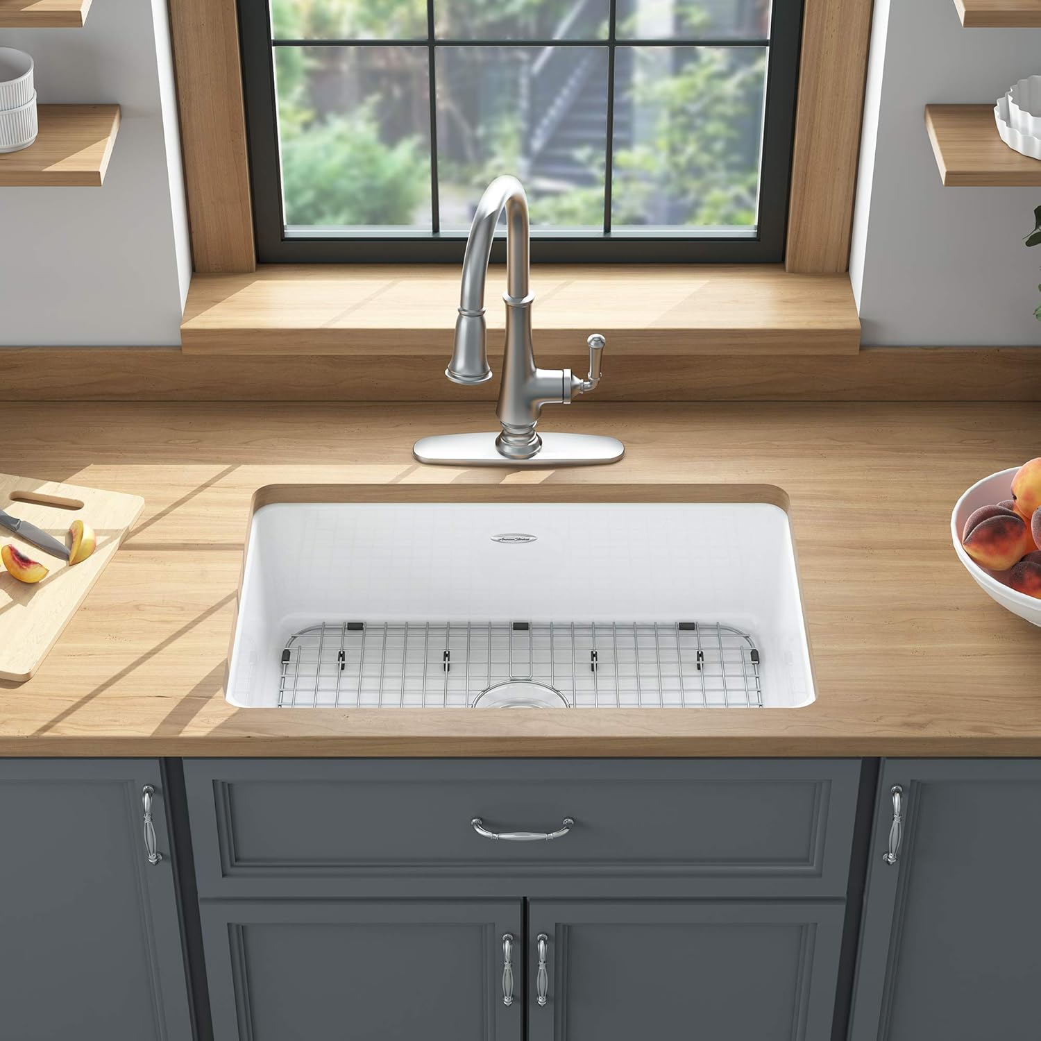 American Standard 77SB30190.308 Delancey 30 x 19 Single Bowl Cast Iron Kitchen Sink Brilliant White