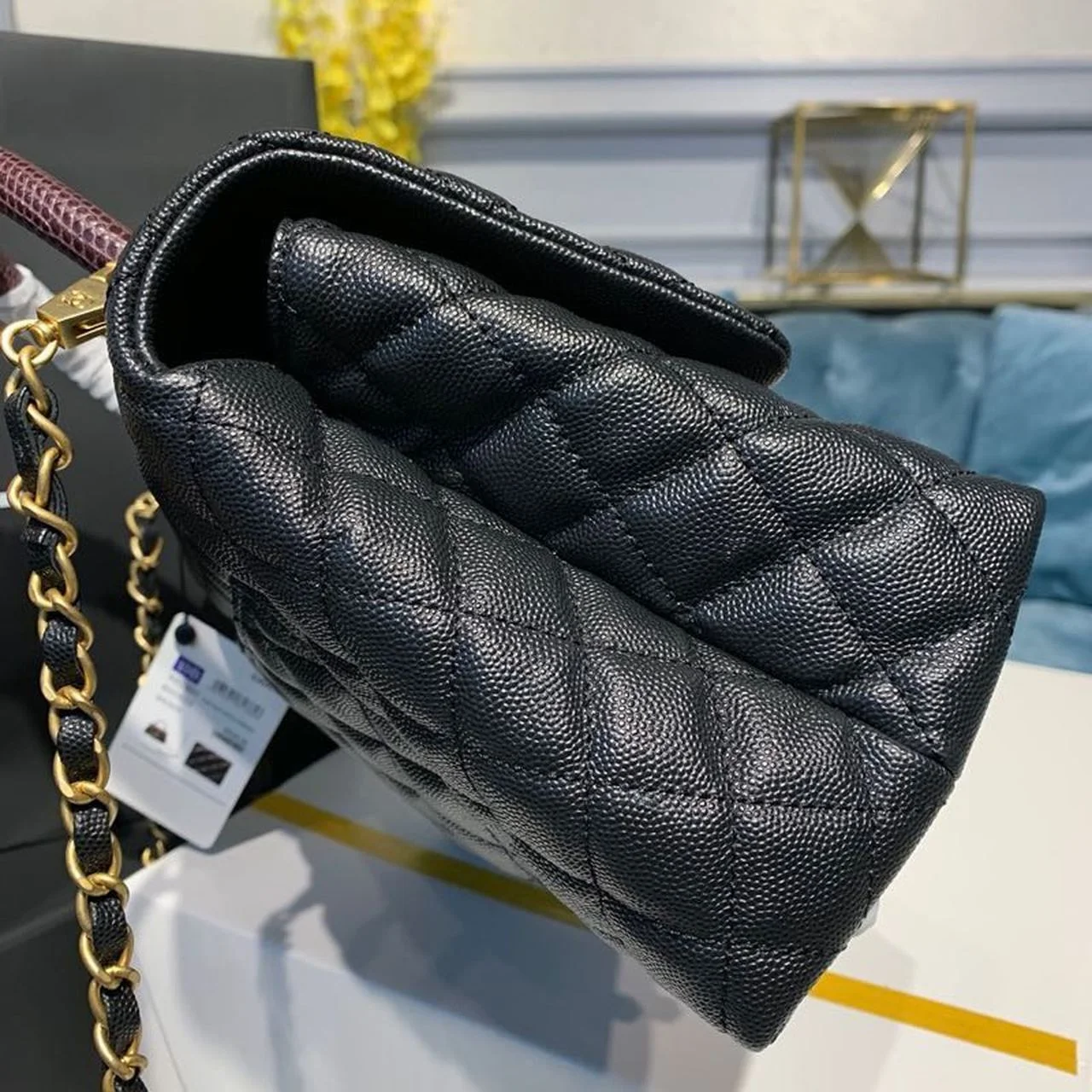 Chanel Large Flap Bag With Top Handle Black For Women, Womens Handbags, Shoulder And Crossbody Bags 11in/28cm A92991