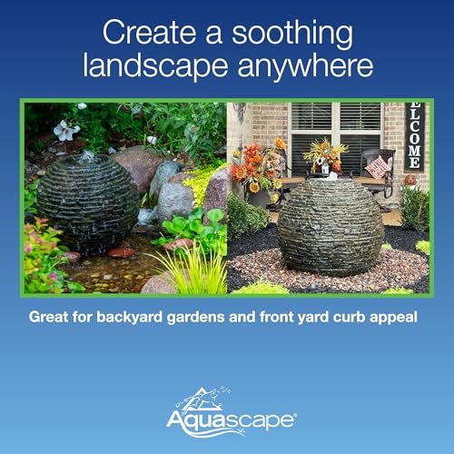 Aquascape Stacked Slate Sphere Water Fountain for Yard, Landscape, and Garden, Small | 78287