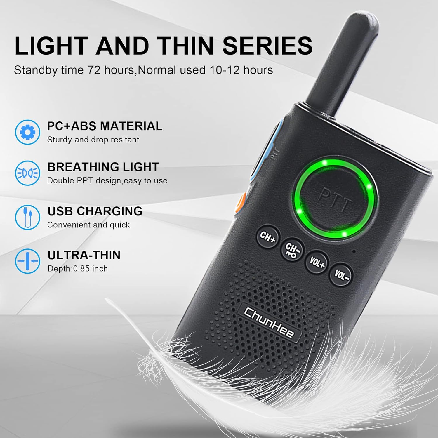 ChunHee Intercoms Wireless for Home-Home Intercom for Elderly-Business Intercom System Room to Room Communication 1.5 Miles Long Range 16 Channel