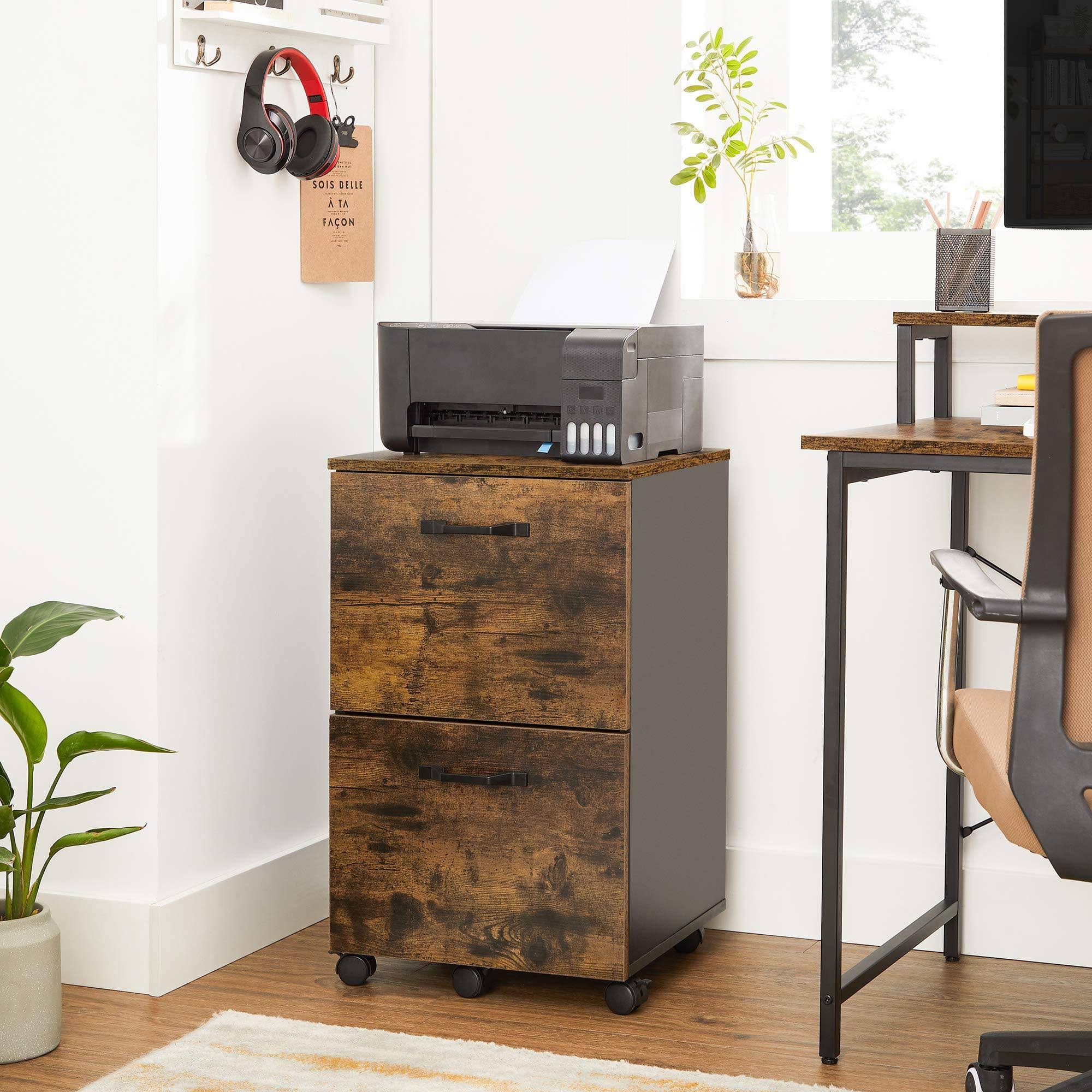 VASAGLE Industrial 2 Drawer File Cabinet