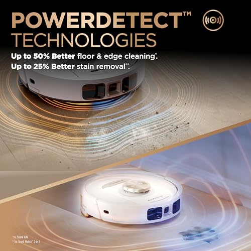 Shark Robot Vacuum & Mop Combo, PowerDetect NeverTouch Pro, Self-Emptying, Self-Refill with Self-Clean Pad Wash & Dry, 60-Day Debris Capacity