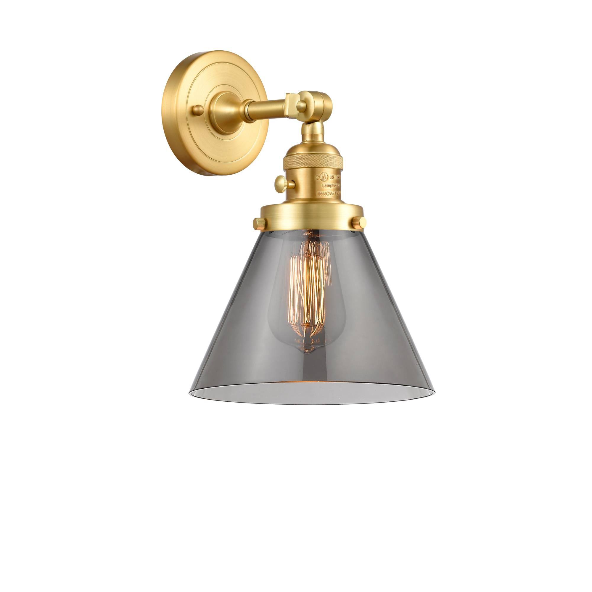 Innovations 203-SG-G43-LED Satin Gold Large Cone 1 Light Sconce