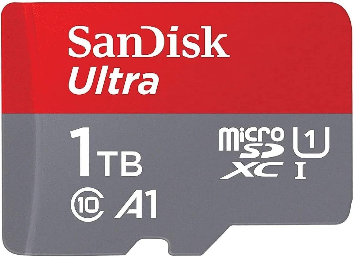 SanDisk 1TB Ultra microSDXC UHS-I Memory Card with Adapter - 120MB/s, C10, U1, Full HD, A1, Micro SD Card - SDSQUA4-1T00-GN6MA