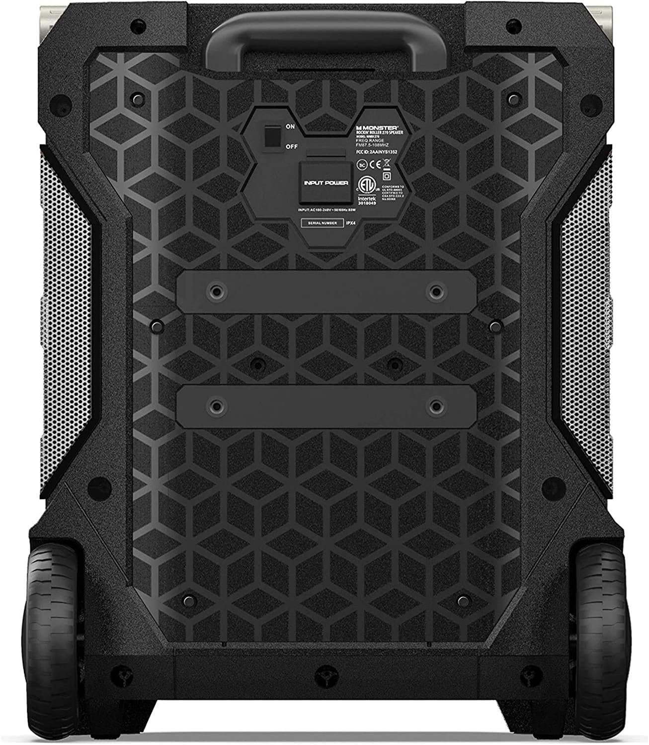 Monster Rockin' Roller 270 Portable Indoor/Outdoor Wireless Speaker, 200 Watts, Up to 100 Hours Playtime, IPX4 Water Resistant, Qi Charger