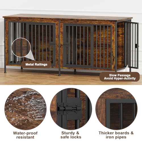 EasyCom 39.96" XL Wooden Large Dog Crate Furniture for Medium and Large Breed