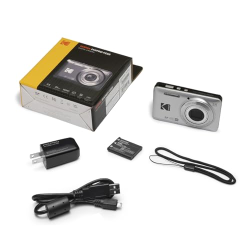 KODAK PIXPRO FZ55-BL 16MP Digital Camera 5X Optical Zoom 28mm Wide Angle 1080P Full HD Video Li-Ion Battery 2.7" LCD Vlogging Camera (Blue)
