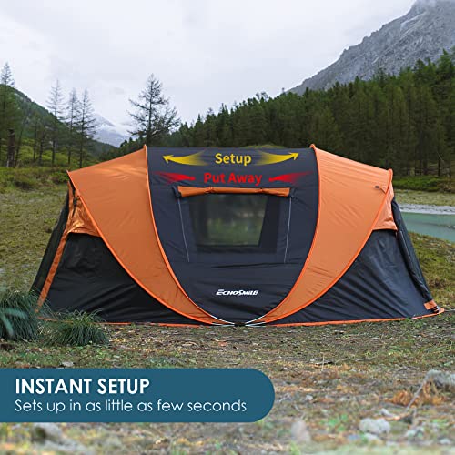 EchoSmile Camping Instant Pop Up Tent, 2/4/6/8/10 Person, Water Resistant Dome, Easy Setup for Camping Hiking and Outdoor, Portable with Carry Bag