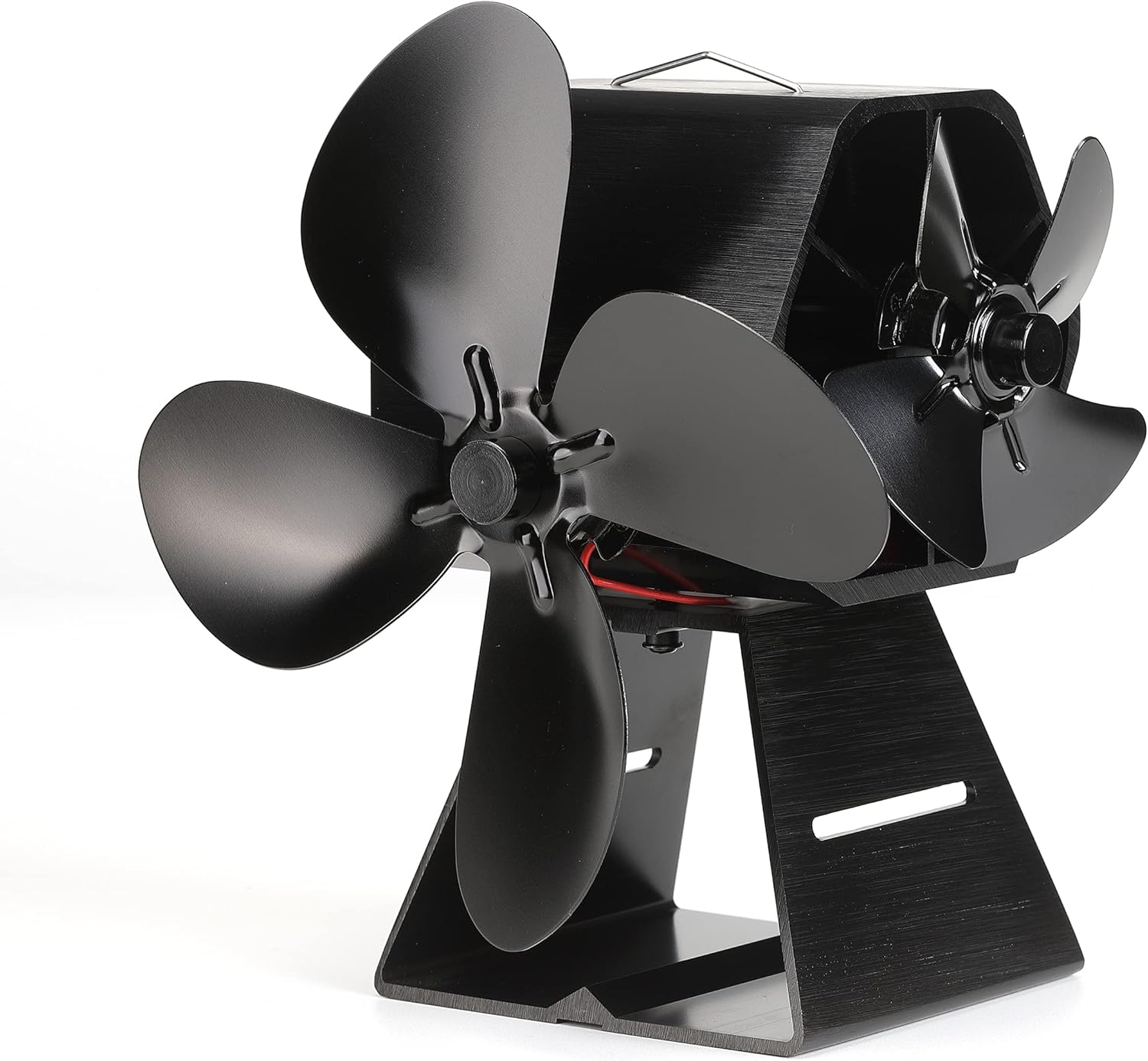 CRSURE Wood Stove Fan, 8 Blades Double Motors Fireplace Fan, Dual Fan for Heater, Heat Powered Stove Top Fans for Gas/Pellet/Wood/Log Burner Stove