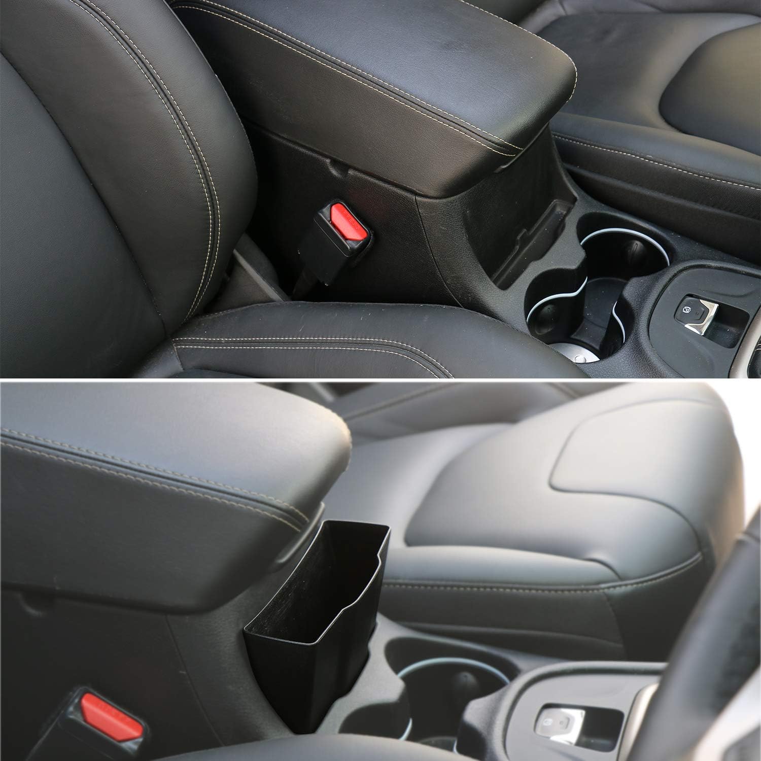 Car Console Organizer Tray, Center Console Insert Storage Tray Armrest Storage Box Organizer for Jeep Cherokee 2014-2019 Pack of 2