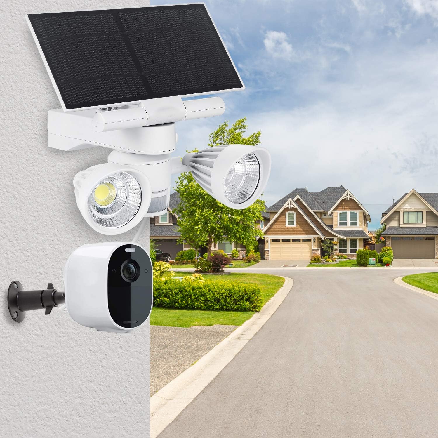 Wasserstein Floodlight & Solar Panel Charger, Motion-Activated