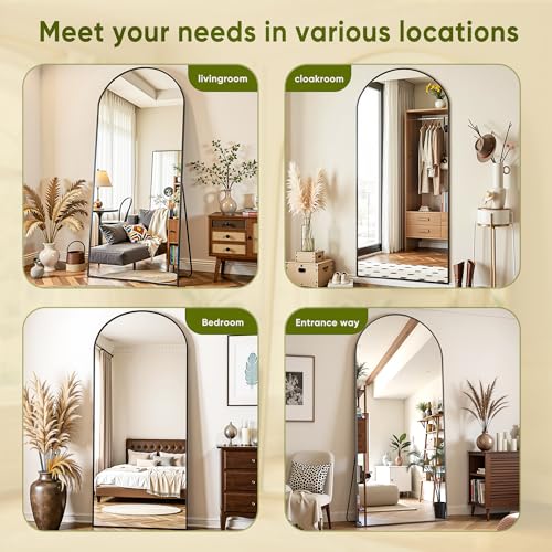 Floor Mirror, 78"x38" Oversized Full Length Mirror with Stand,Arched Full Body Mirror Standing Hanging Leaning Against Wall