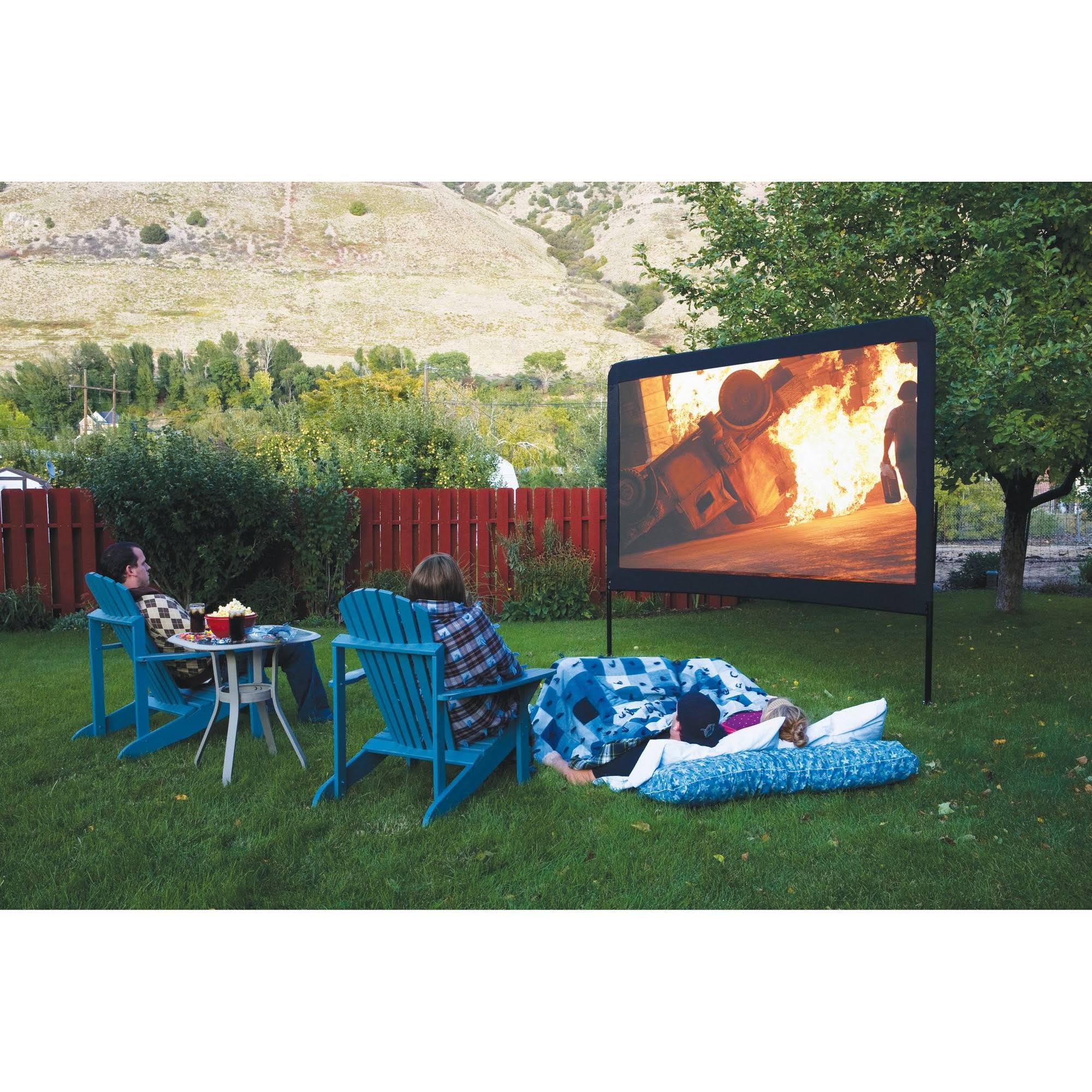 Camp Chef High Resolution Outdoor Folding Projection Screen, Silver, 120x22
