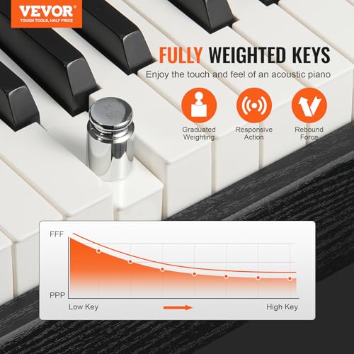 VEVOR Weighted Digital Piano, 88 Key Fully Weighted Keys