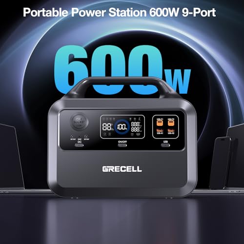 GRECELL Portable Power Station 300W, 230Wh LiFePO4 (LFP) Battery, 1.5hrs Fast Charging, 2 Up to 300W(Peak 600W) AC Outlets