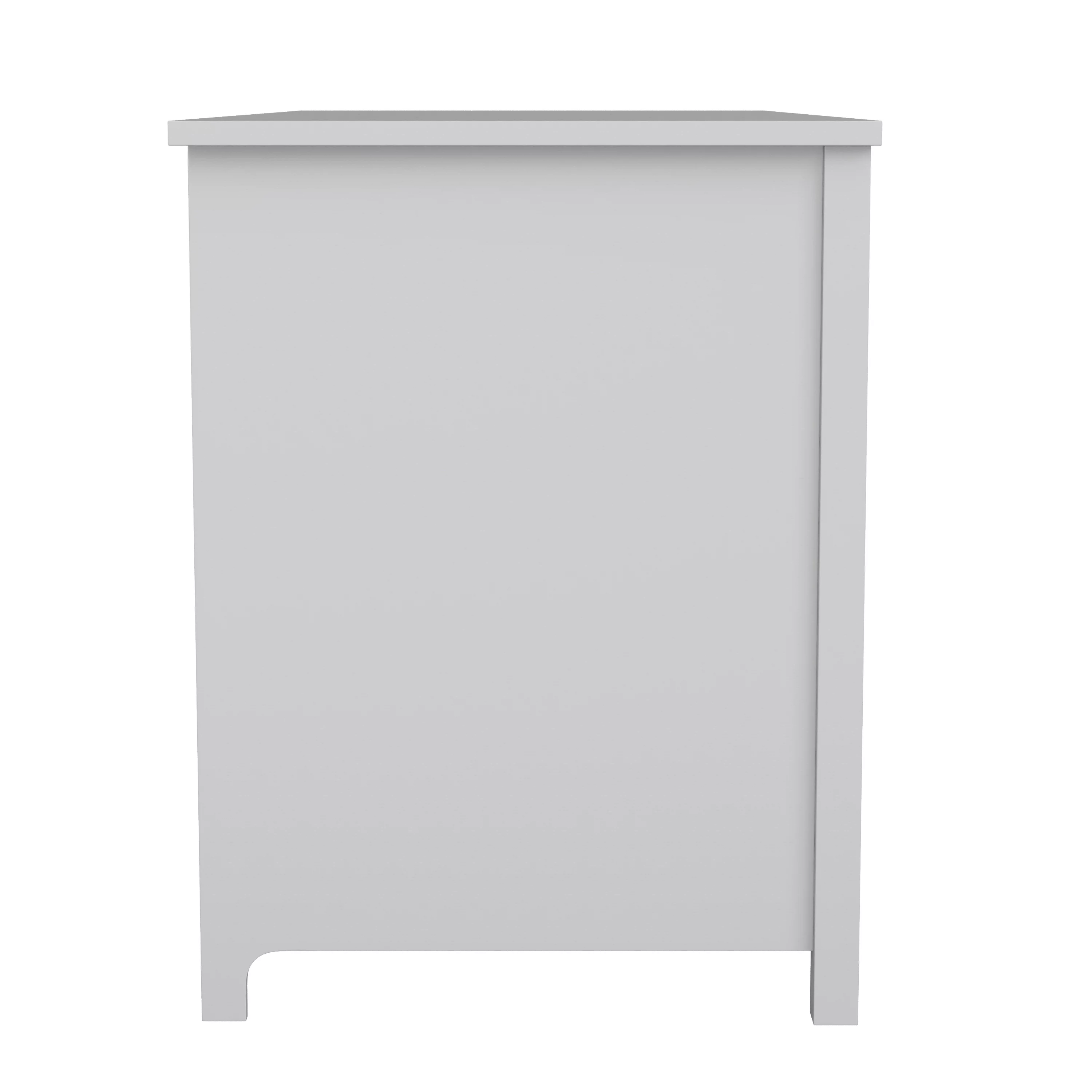 Martha Stewart Hutton Shaker Style Home Office Desk with Storage in Gray with Brushed Nickel Hardware