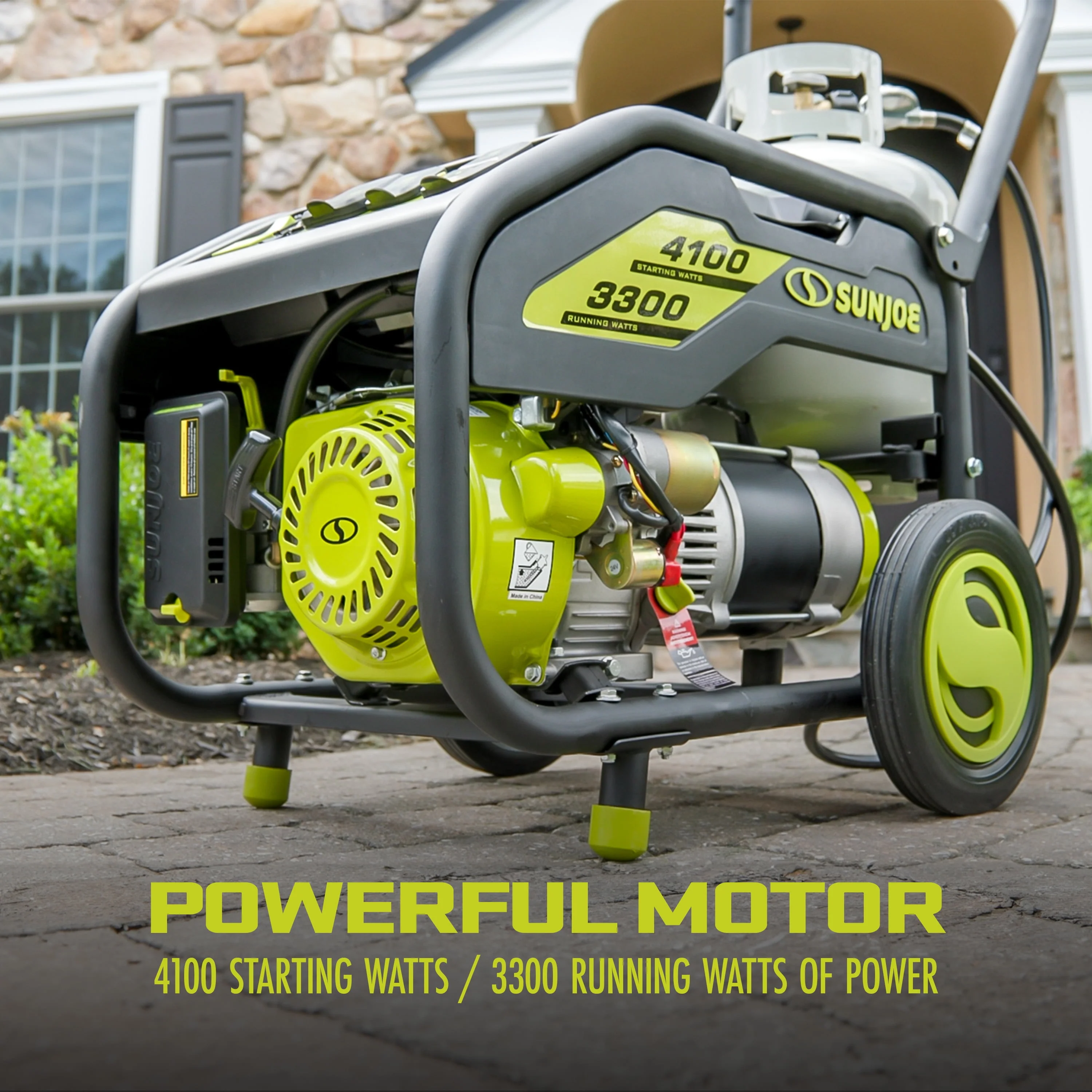 Power Joe 4100-Watt/3300-Watt Portable Propane Generator W/ Cover, 2.0-Ah Battery & Charger