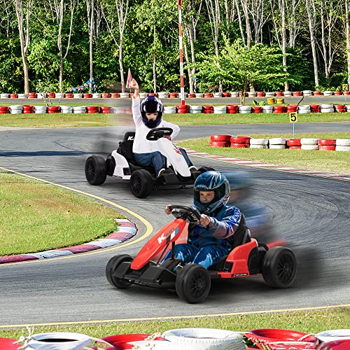 TOBBI 24V Go Kart Electric Drift Kart for Kids 4-16 Year, Ride on Car, 8 MPH Battery Powered Crazy Cart for Kids