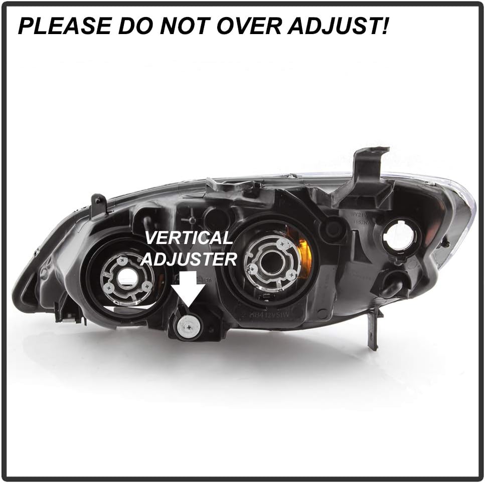 ACANII - For 2004-2005 Honda Civic 2/4 Door Headlights JDM Black Headlamps Set Replacement Driver & Passenger Side