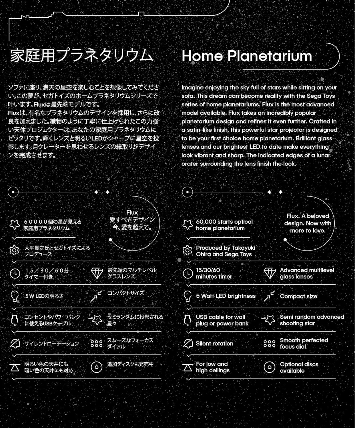 Sega Toys Homestar Flux (Satin Black) Home Planetarium Star Projector
