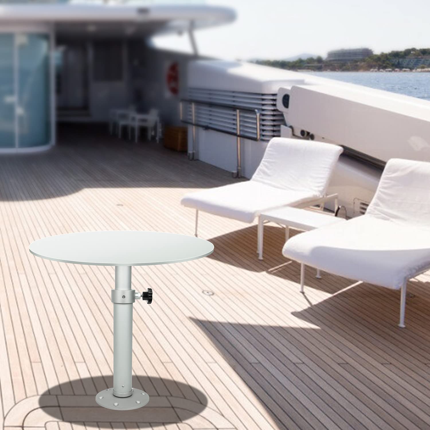 Adjustable Table Pedestal Stand Detachable Table Base Kit Compatible with Boat Yacht RV Motorhome Caravan