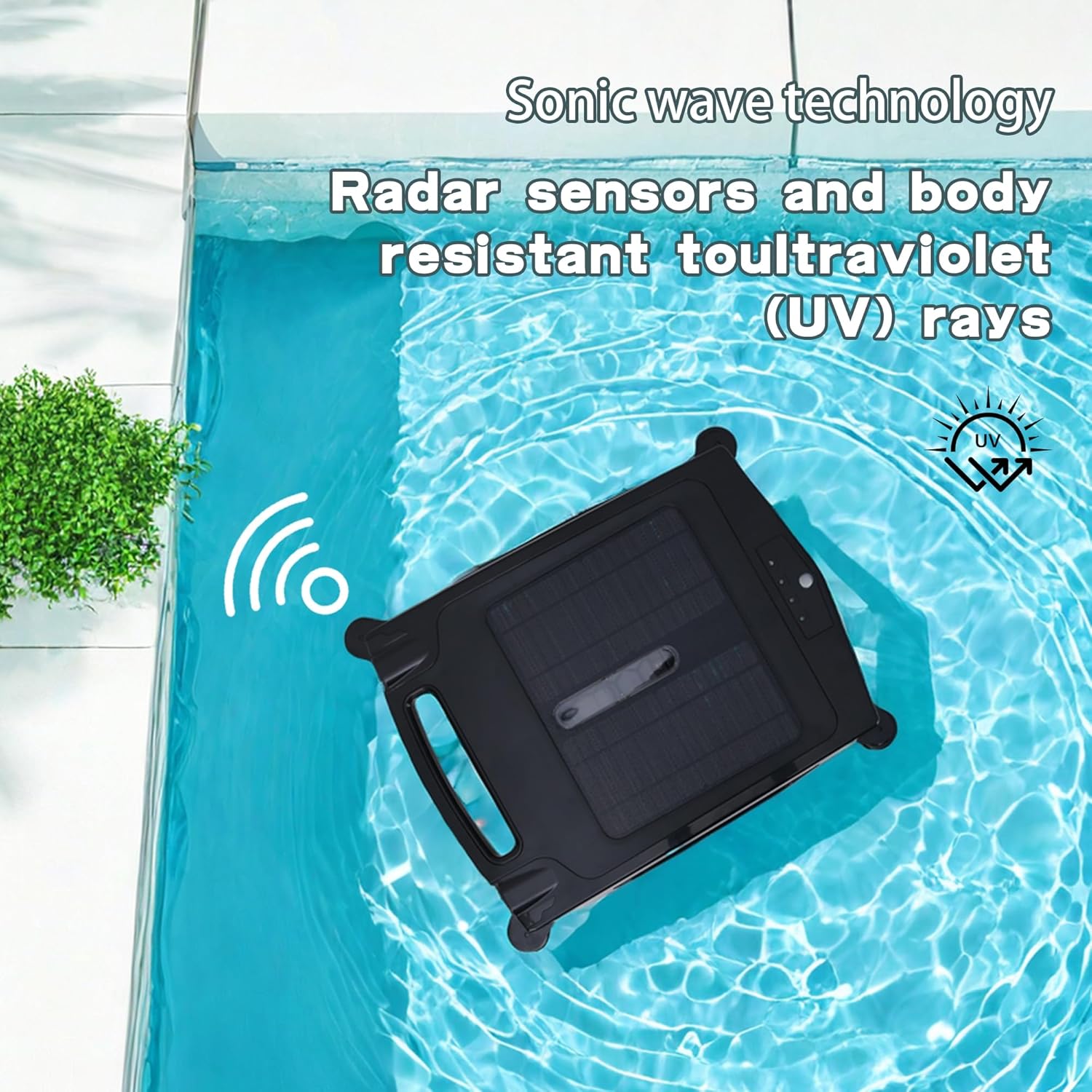 Solar Rechargeable Dual-Mode Pool Cleaning Robot, Cordless Robot Pool Cleaner, Solar Automatic Robot Pool Skimmer