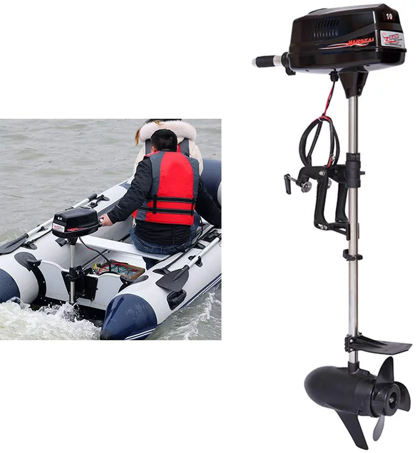 Anqidi Electric Brushless Outboard Motor, 10HP 60V 2200W Inflatable Fishing Boat Engine Tiller Control w/Propel - Radiant Selections