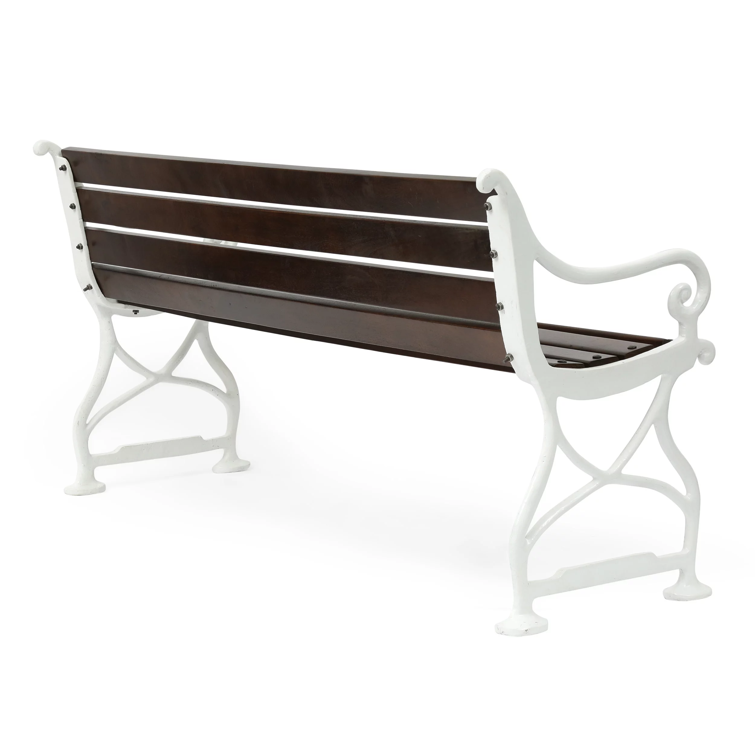 Vandalia Acacia Wood Outdoor Handmade Bench, Rustic Brown and White