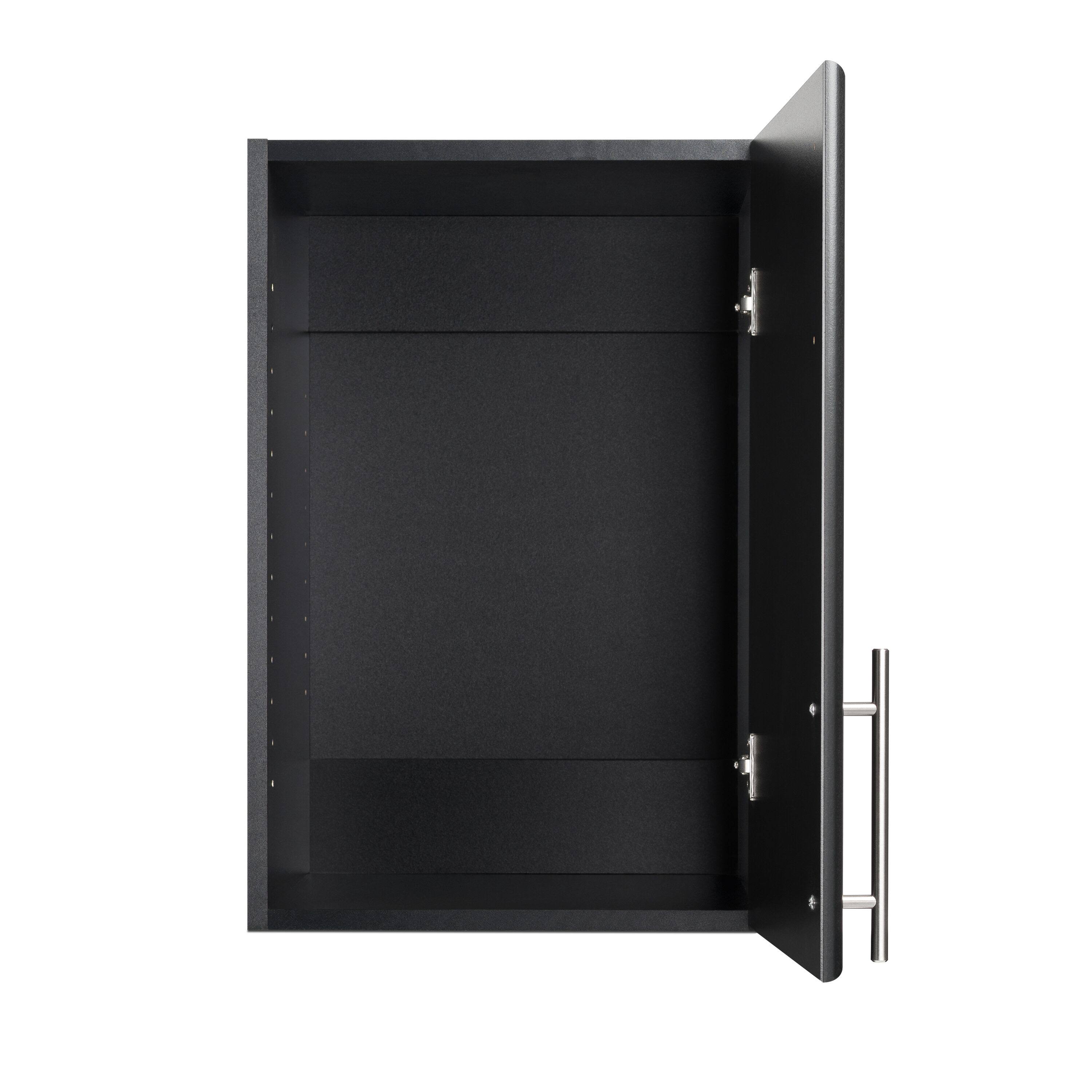 Prepac Elite Black 16 in. Stackable Wall Cabinet