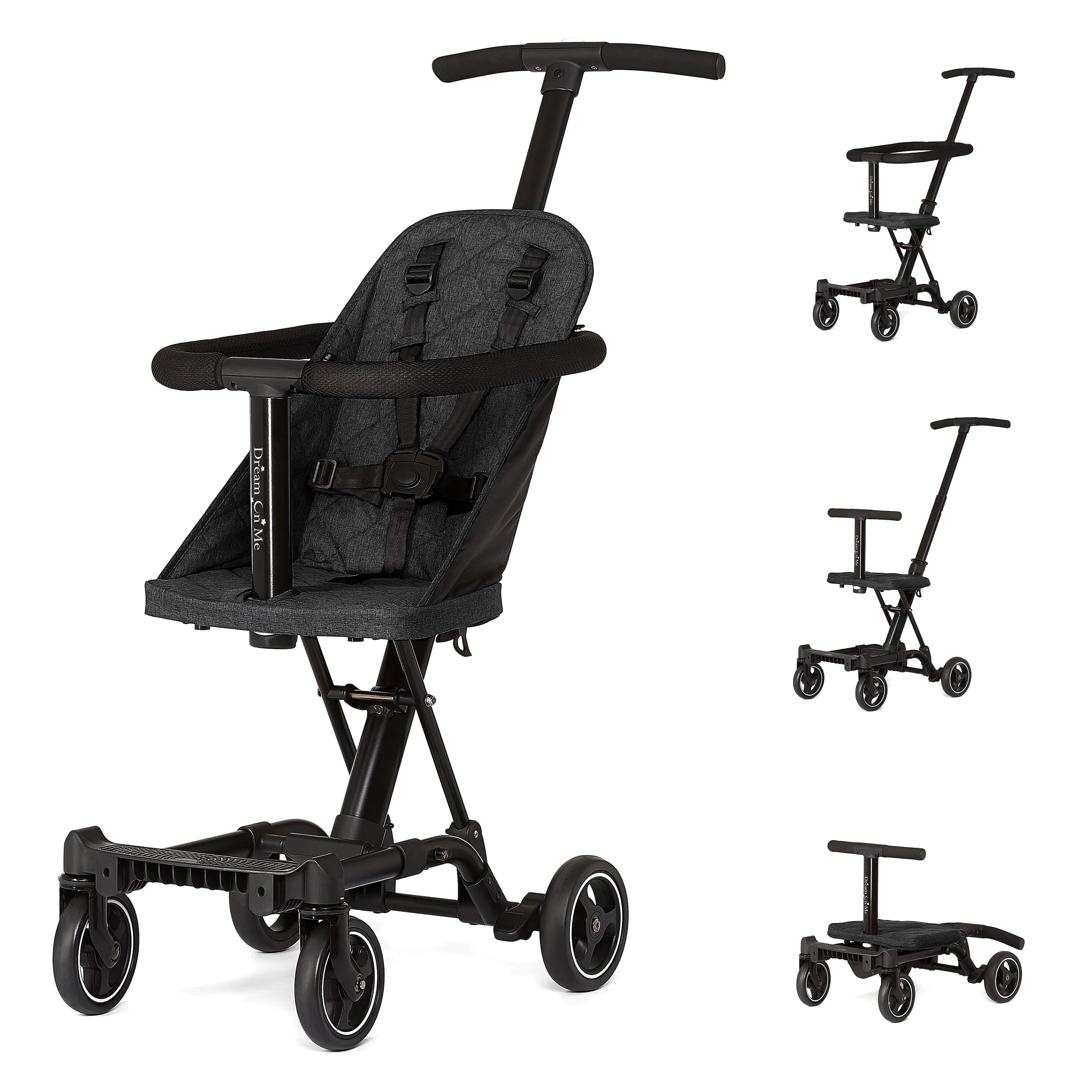 Dream On Me Coast Rider | Travel Stroller | Lightweight Stroller | Compact | Portable | Vacation Friendly Stroller, Black