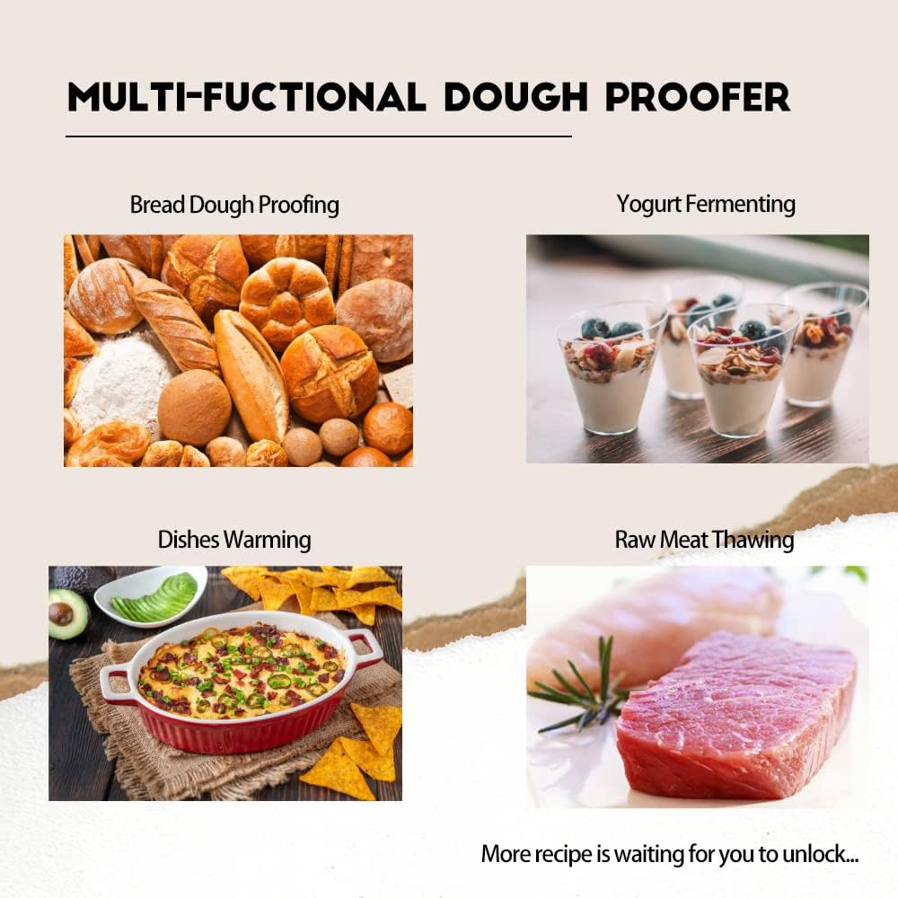 Electric Bread Dough Proofer Machine with Humidity and Temperature control Sourdough Bread Proofer Box Yogurt Maker Proofing Slow Cooker Fermenter