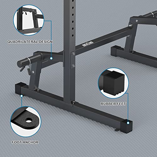 BEKING Power Rack Squat Rack Cage with Pull Up Bar,Adjustable Power Cage Exercise Squat Stand with Barbell Rack Weight Plate Storage