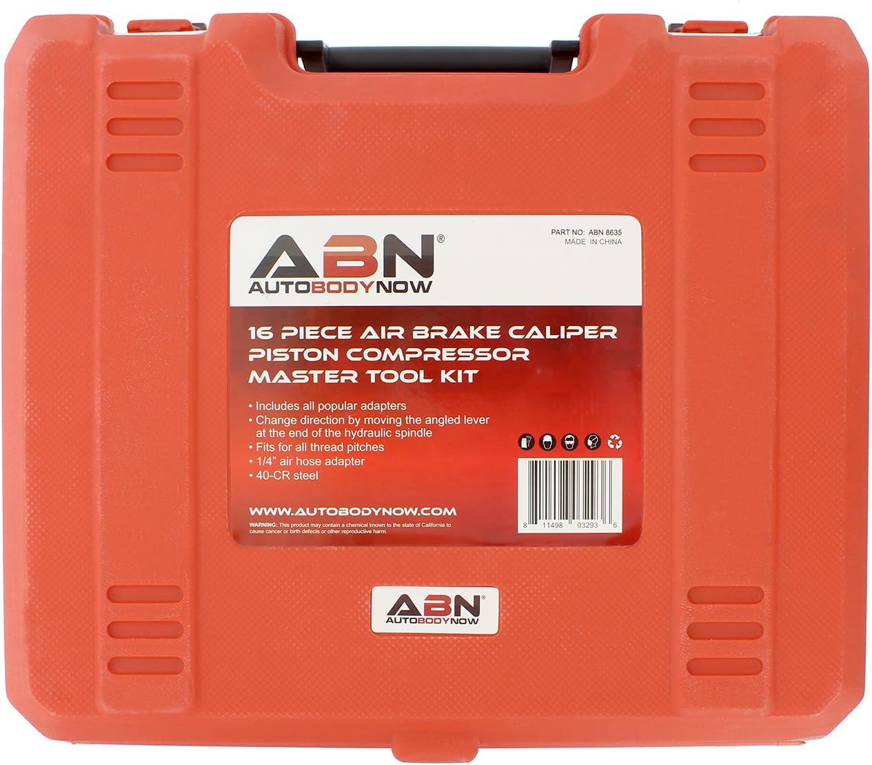 ABN Caliper Piston Compressor Tool 16-pc Pneumatic Brake Caliper Tool Air Brake Tools Brake Caliper Compressor Tool Pack of 2