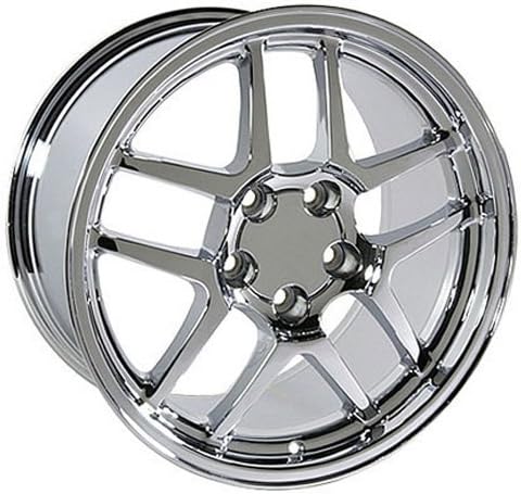 Partsynergy Replacement For 18" Rim fits 1988-2004 Chevrolet Corvette C5 Z06 Style Chrome 18x10.5 Chrome Wheel