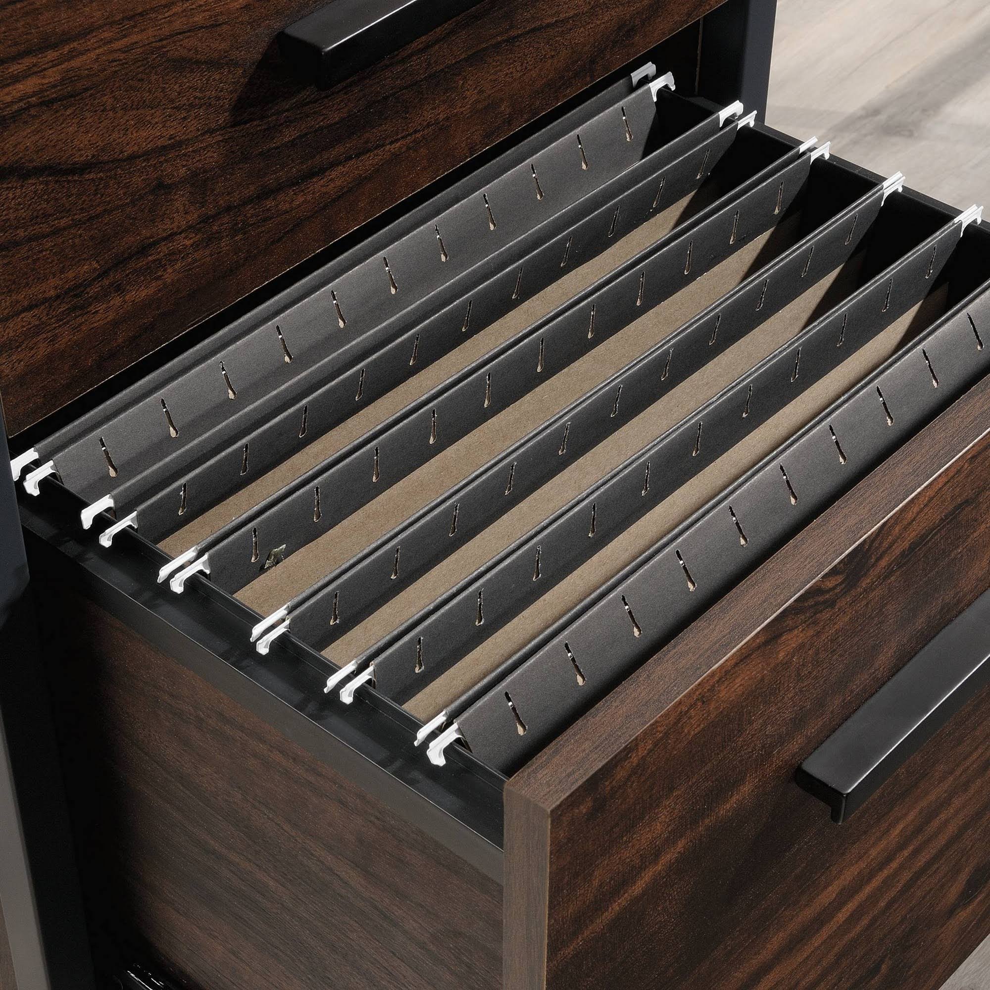 Sauder - Market Commons L-Desk - Rich Walnut