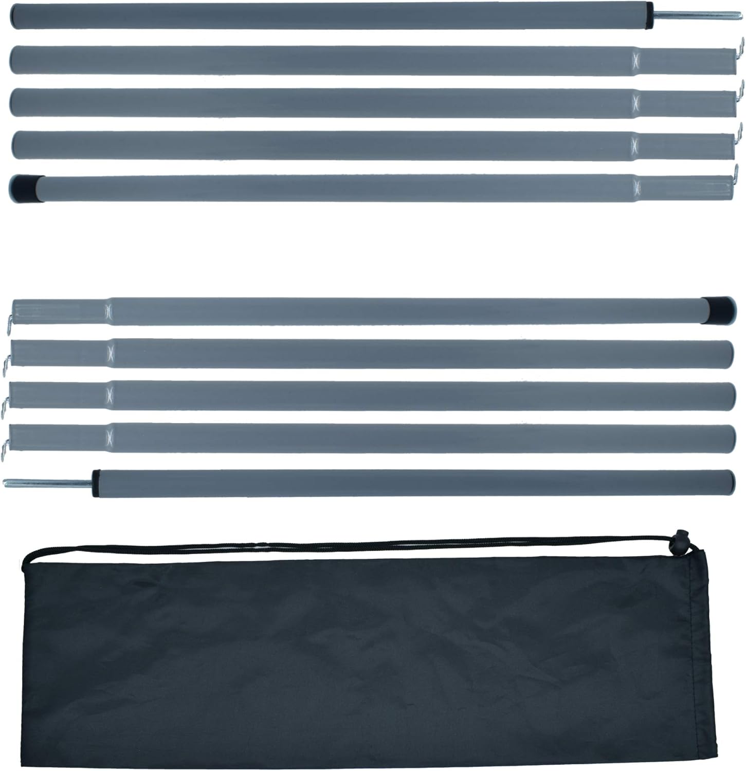 BATDIYOW Adjustable Tent Poles Steel Rods for Tarp Canopy Camping Replacement Set of 2 (Black) Pack of 2