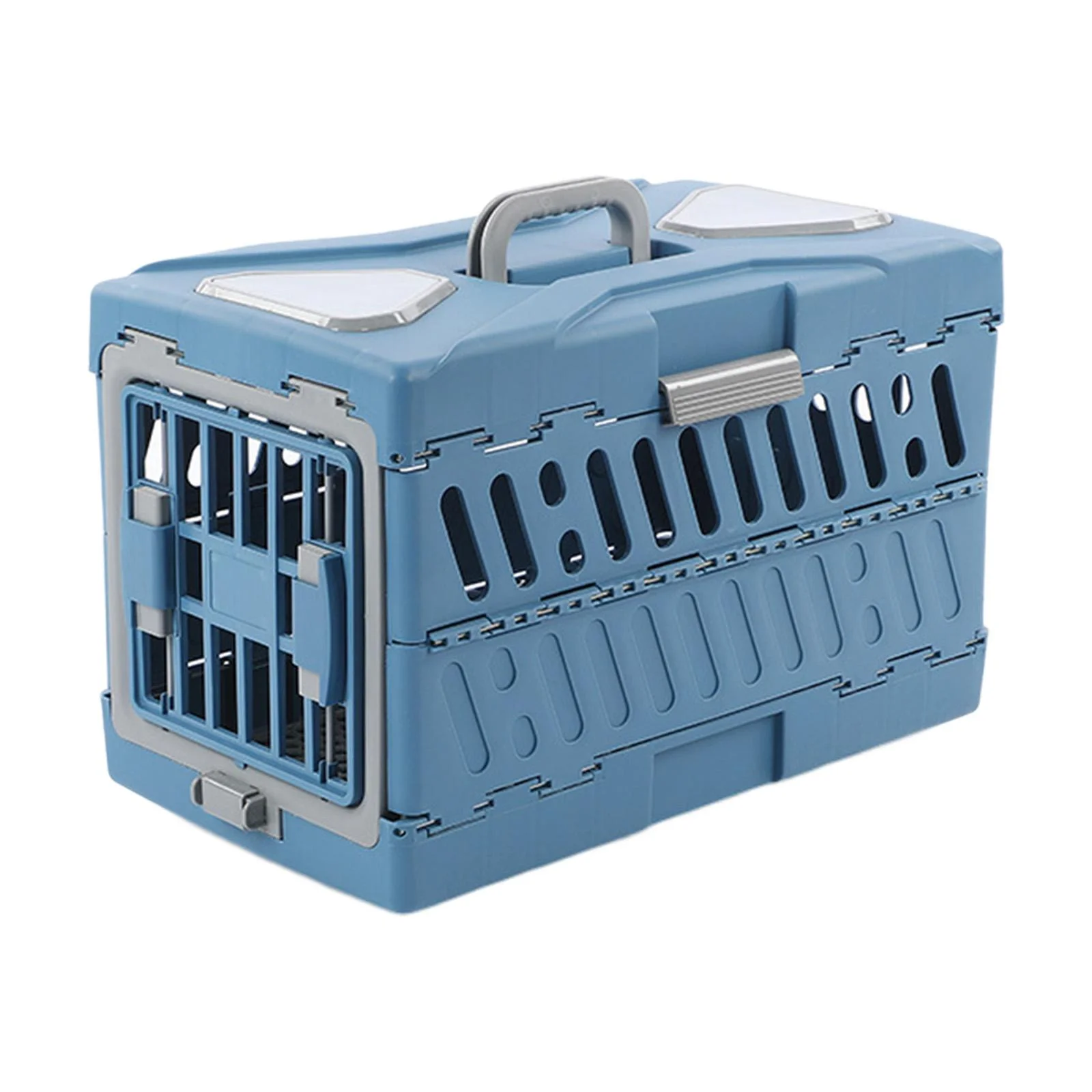Collapsible Puppy Crate Heavy Duty Foldable Portable Dog Kennel Cat Travel Cage Blue