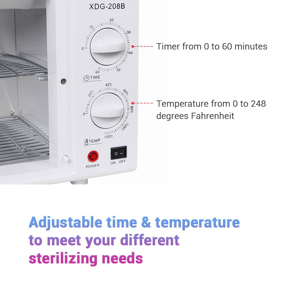 Yescom Adjustable UV Sterilizer Towel Warmer Hot Cabinet Salon Spa Facial Tattoo 12L 12TWM014-208B-12L