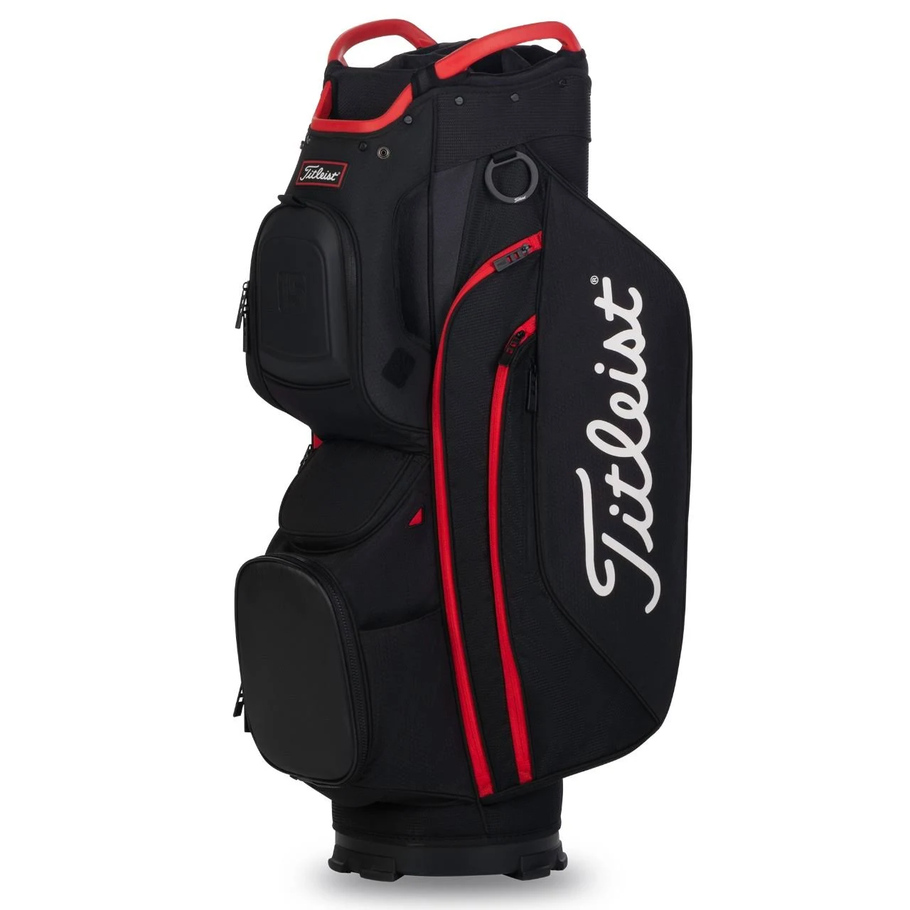 Titleist 15 Cart Bag, Black/Black/Red