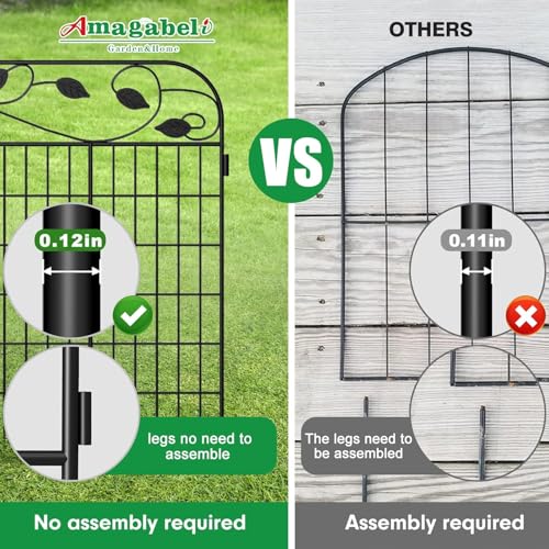 AMAGABELI GARDEN & HOME 4 Pack 44inch High 12ft Long Decorative Garden Fence Panels Border